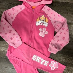 Paw Patrol Skye Tracksuit Set Girls Size 7 Pink Hoodie & Leggings